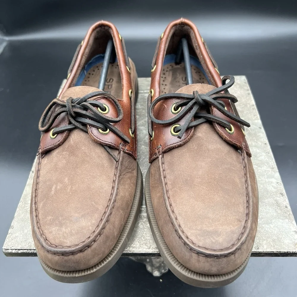 Sperry Top-Sider Authentic Original 2-Eye Boat Shoes Men's Size 9.5 Brown